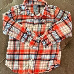 Baby Gap Red and Blue Plaid Button-Up Shirt
